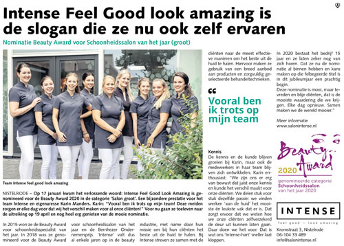 Beauty Award 2020 - Nominatie salon van het jaar